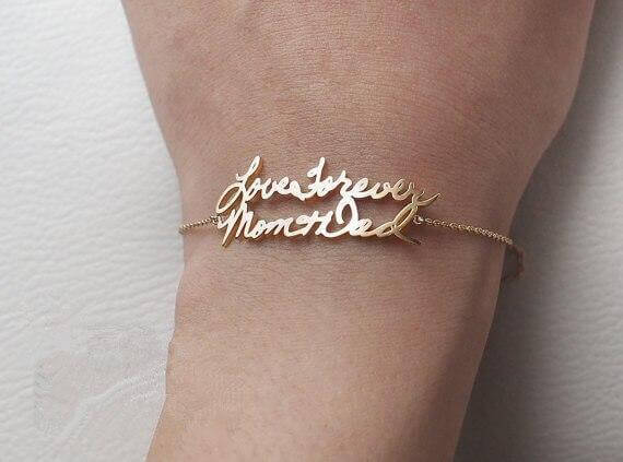 Customized Name Bracelet with 2 Hearts – Emily & Ashley